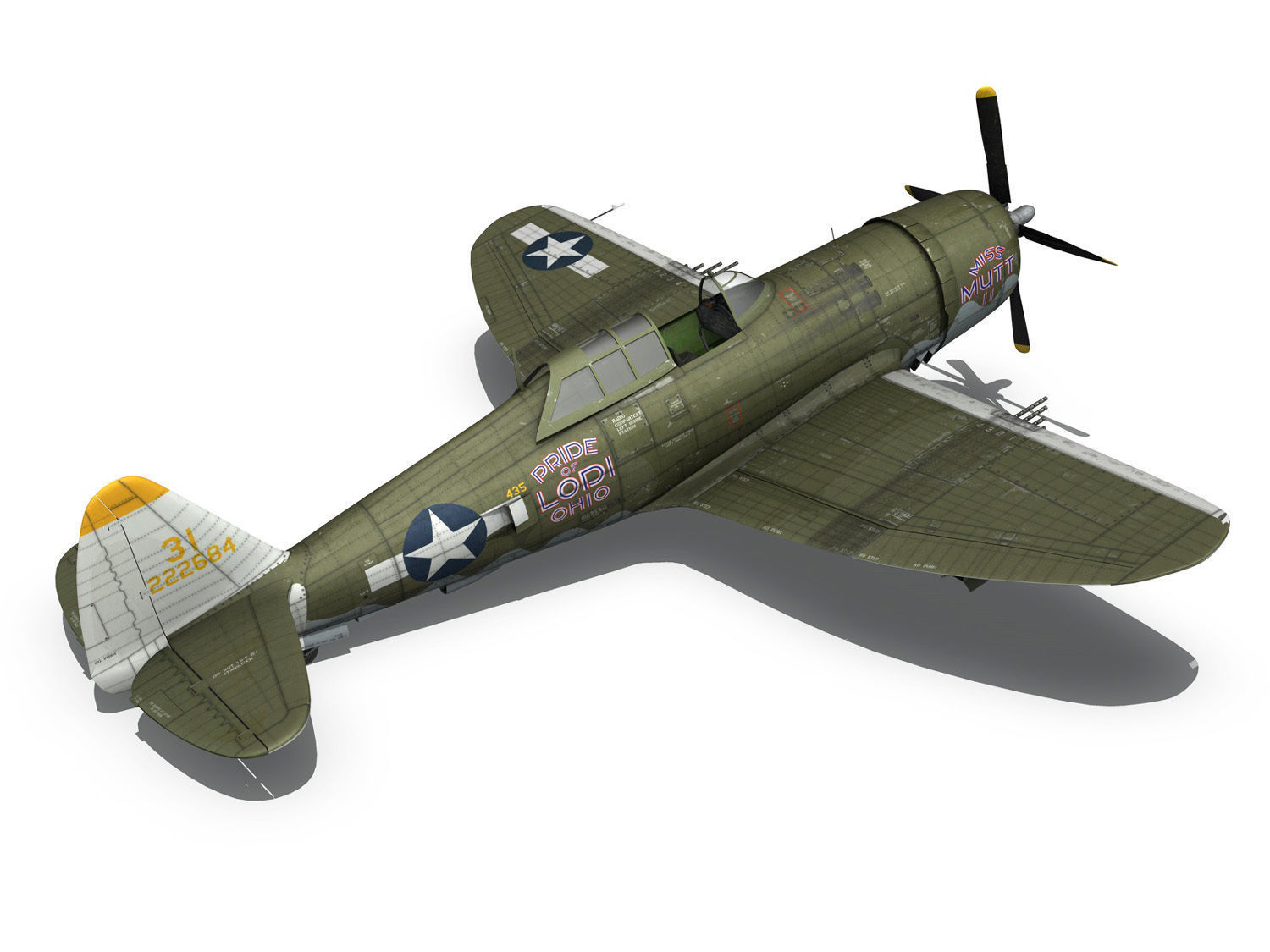 Republic P-47D Thunderbolt - Miss Mutt II 3D model_13
