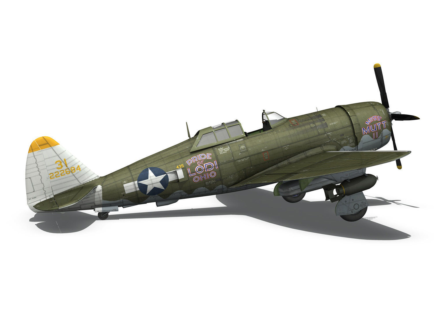 Republic P-47D Thunderbolt - Miss Mutt II 3D model_14