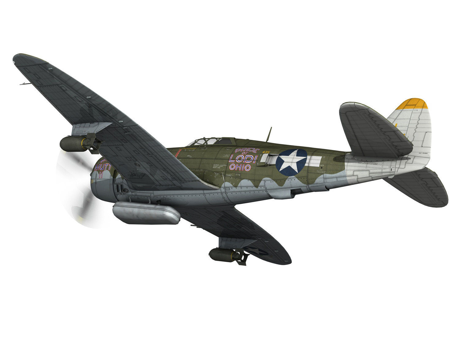 Republic P-47D Thunderbolt - Miss Mutt II 3D model_4