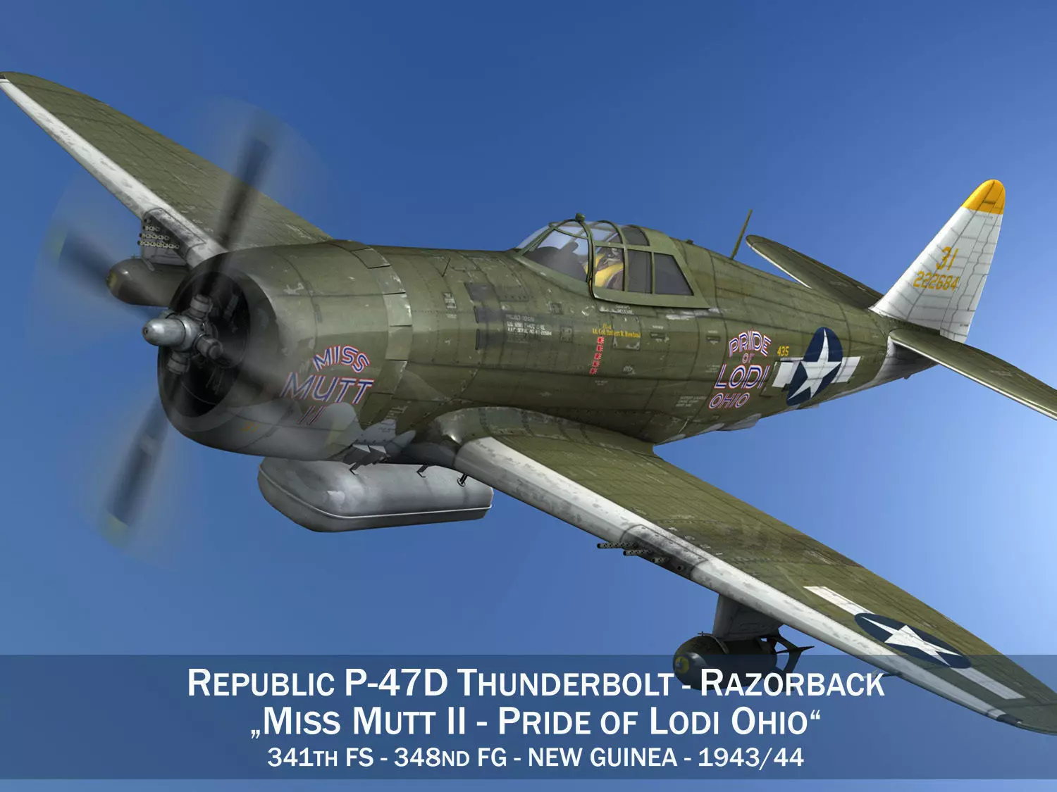 Republic P-47D Thunderbolt - Miss Mutt II 3D model_0