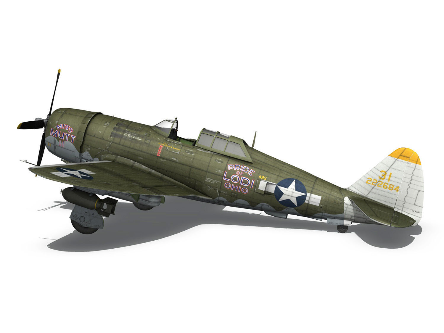 Republic P-47D Thunderbolt - Miss Mutt II 3D model_11