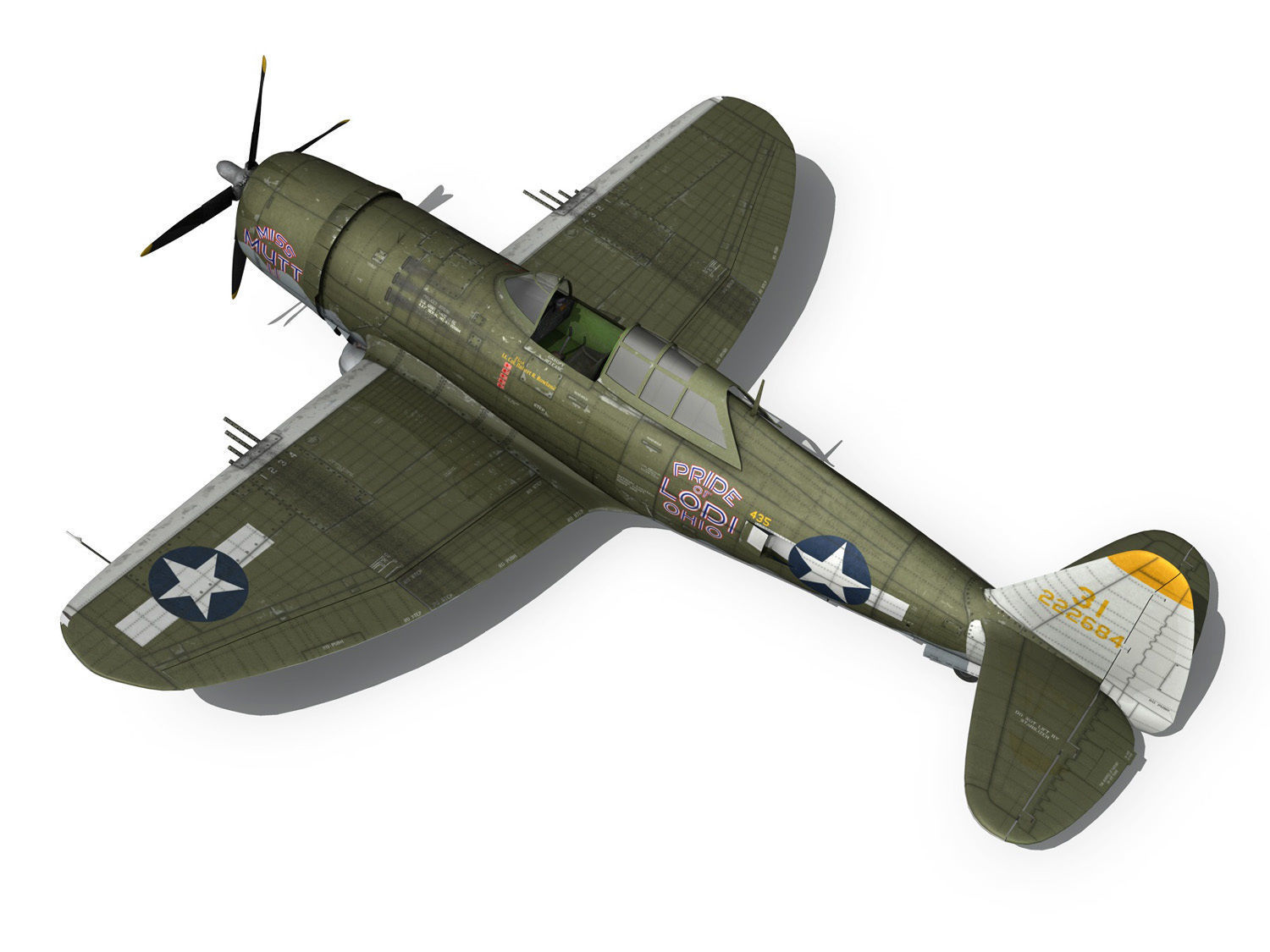 Republic P-47D Thunderbolt - Miss Mutt II 3D model_10