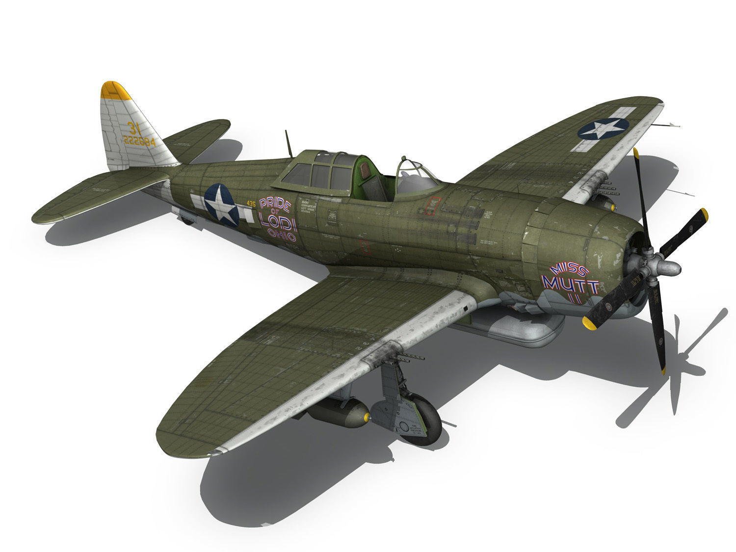 Republic P-47D Thunderbolt - Miss Mutt II 3D model_16