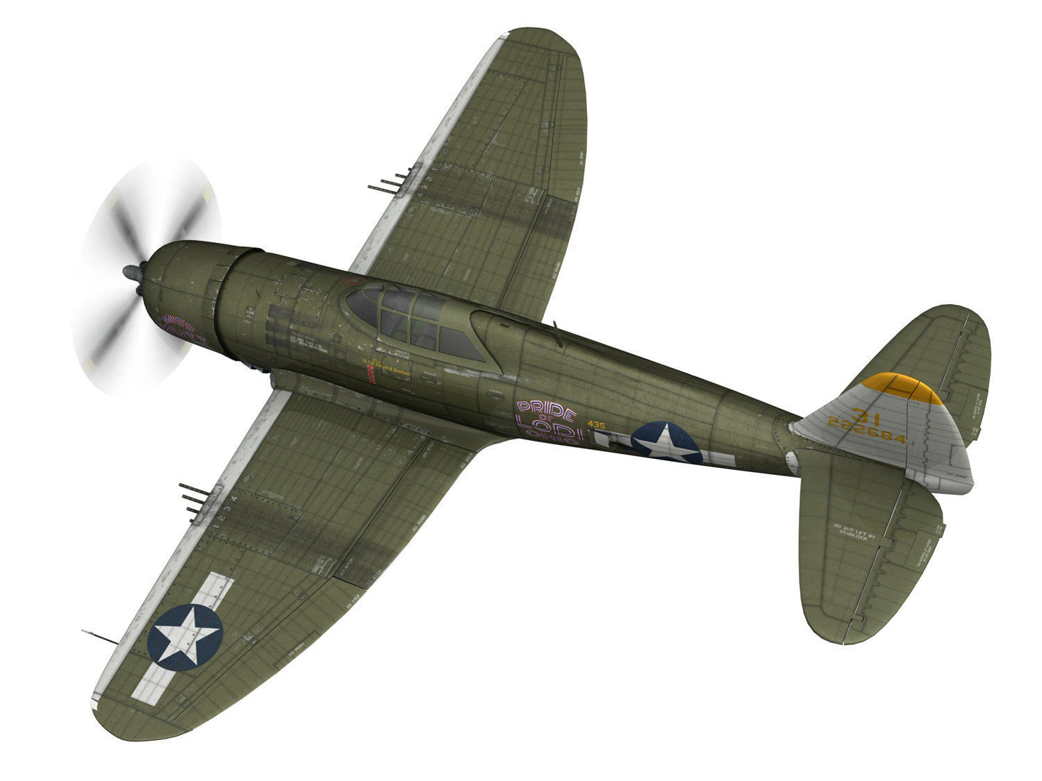 Republic P-47D Thunderbolt - Miss Mutt II 3D model_3