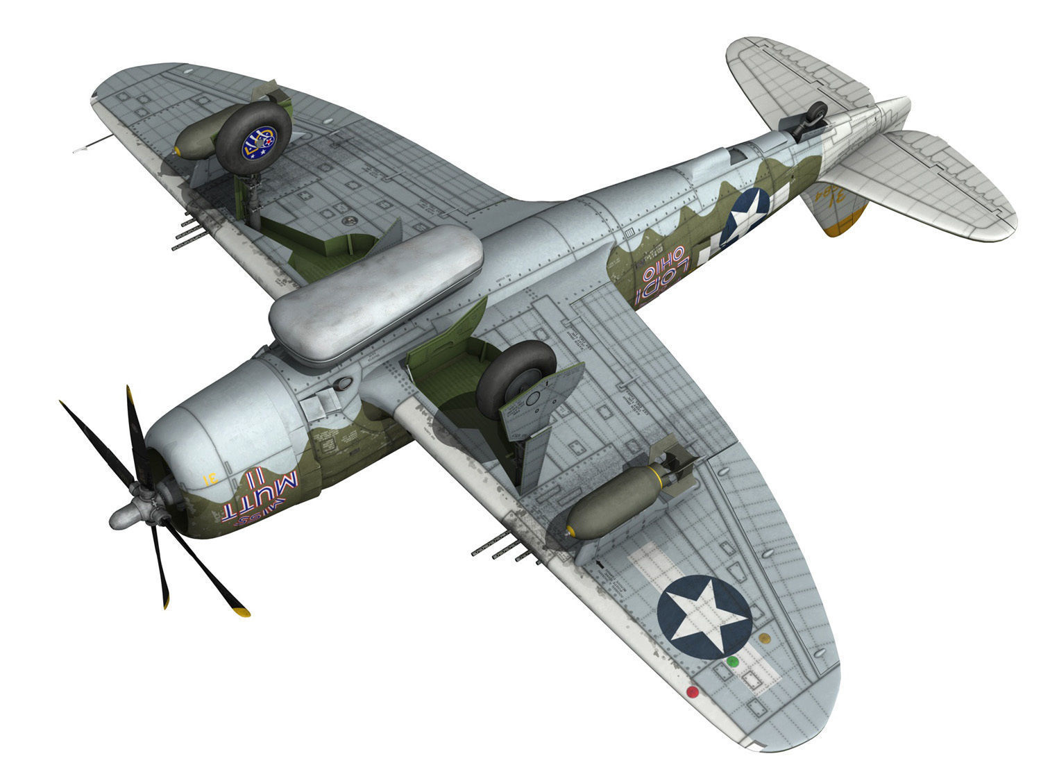 Republic P-47D Thunderbolt - Miss Mutt II 3D model_17