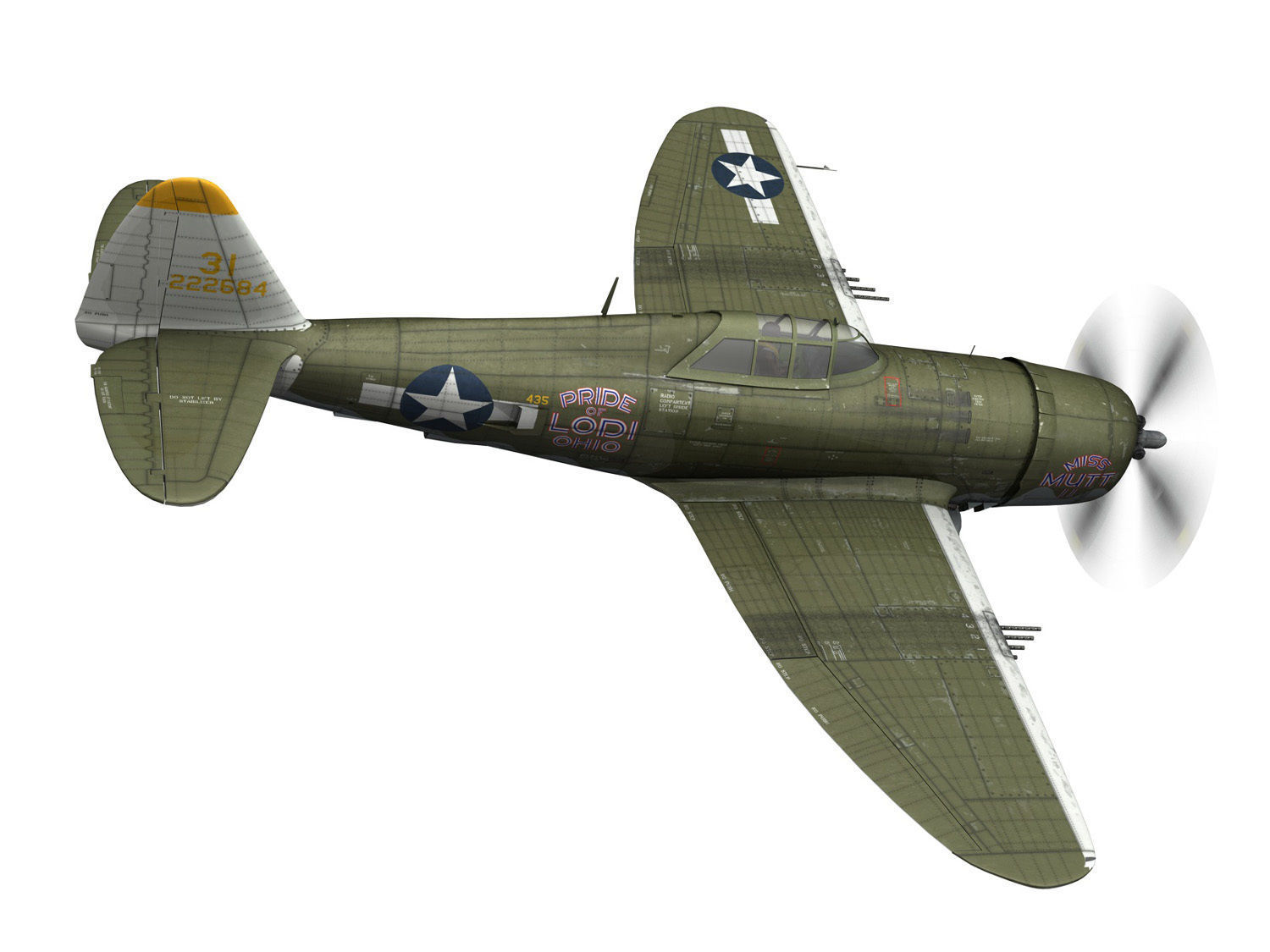 Republic P-47D Thunderbolt - Miss Mutt II 3D model_5