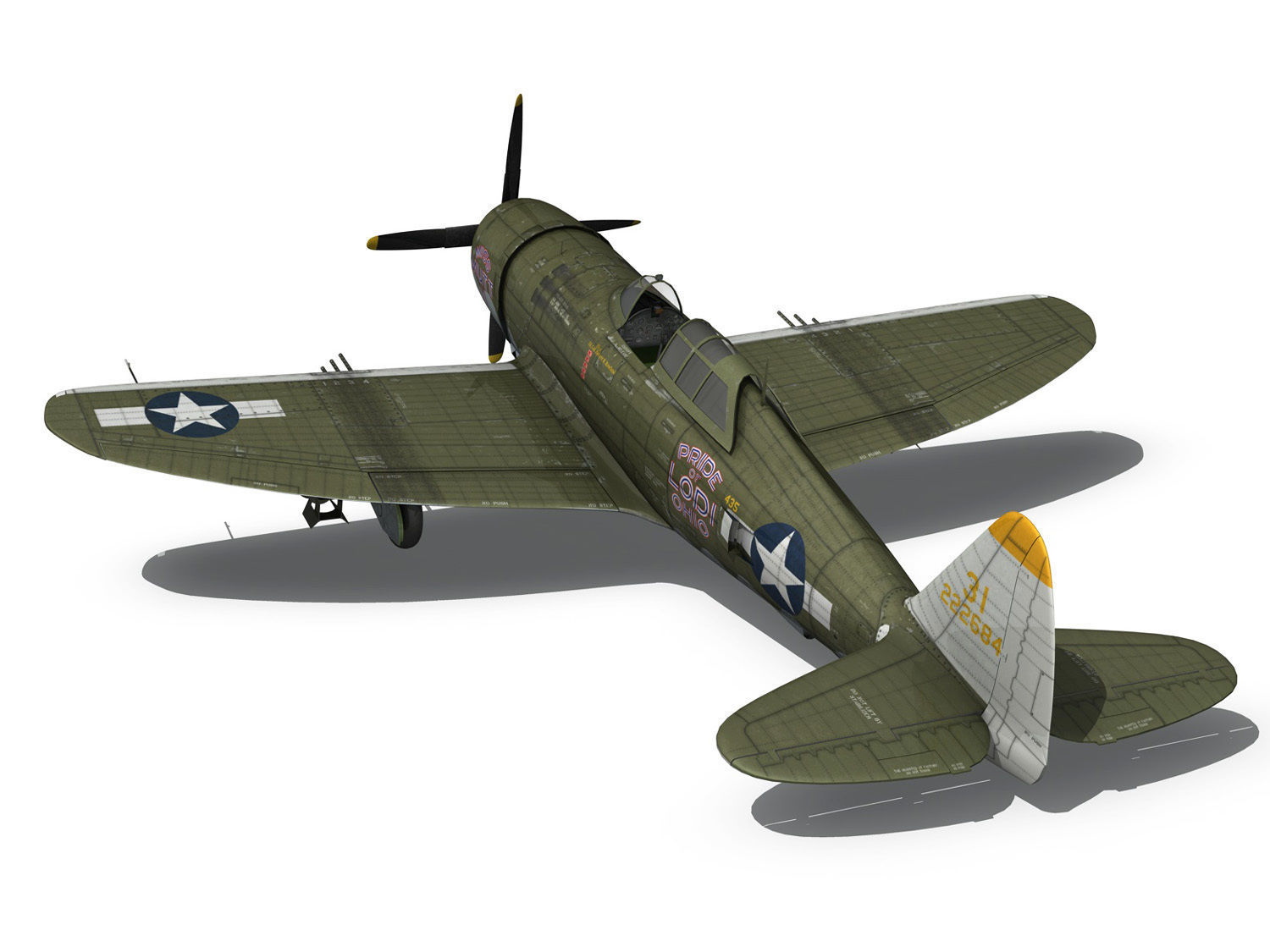 Republic P-47D Thunderbolt - Miss Mutt II 3D model_12