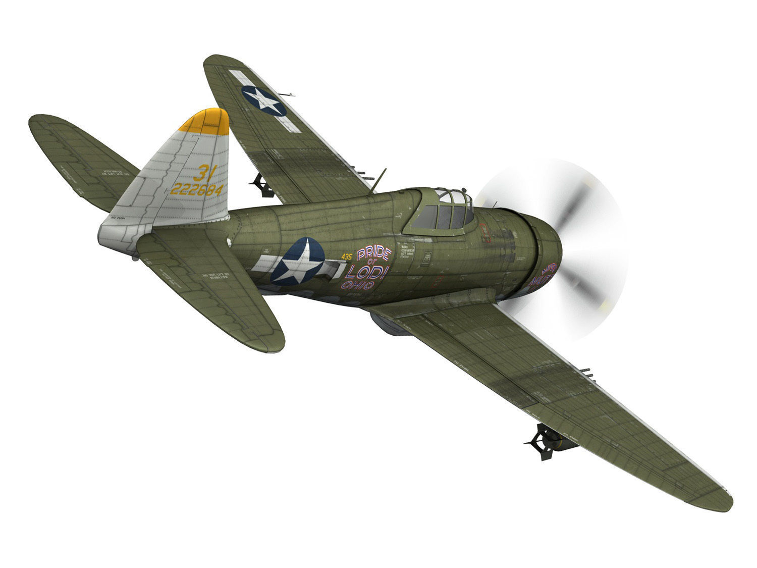 Republic P-47D Thunderbolt - Miss Mutt II 3D model_6