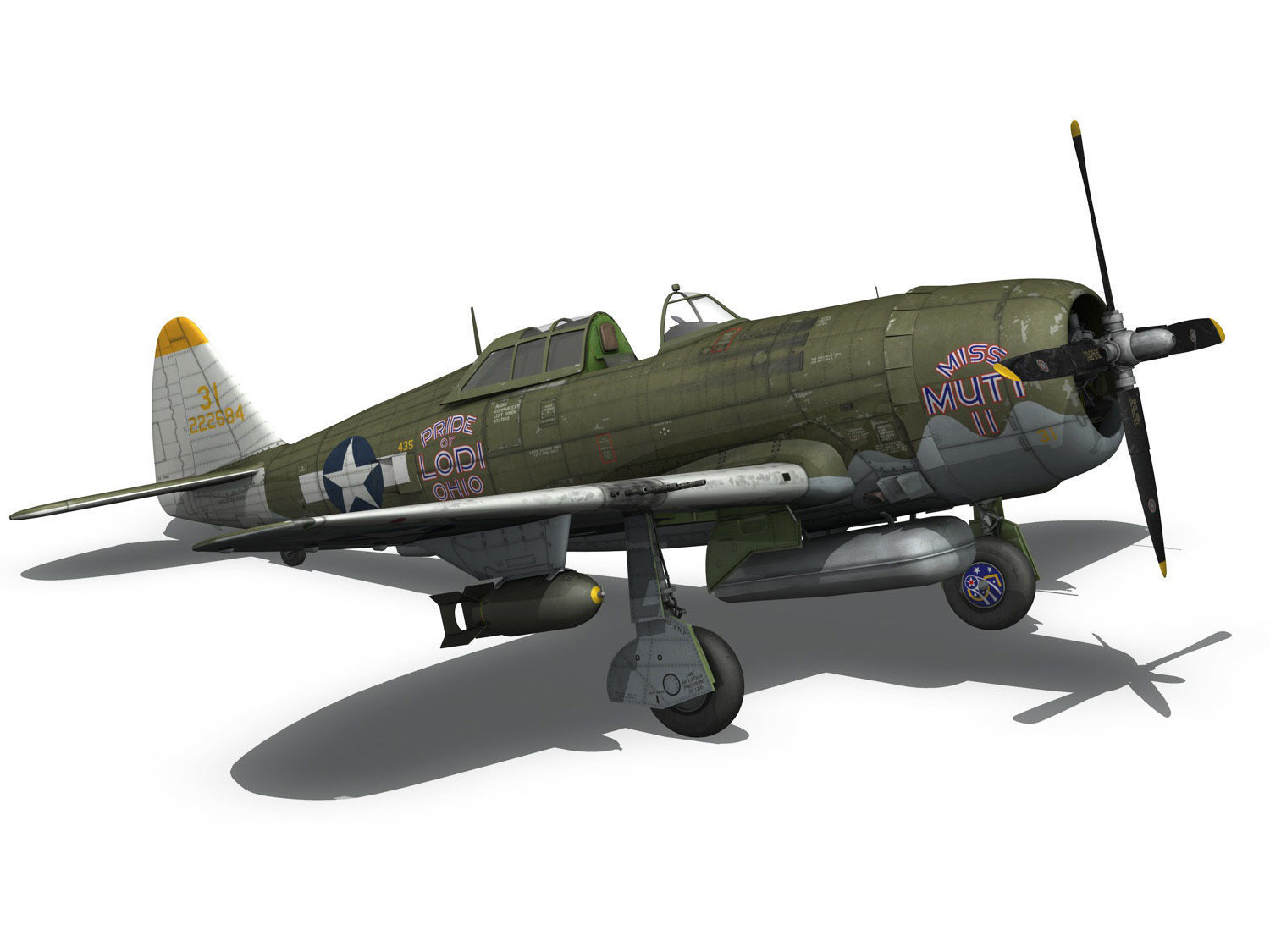Republic P-47D Thunderbolt - Miss Mutt II 3D model_15