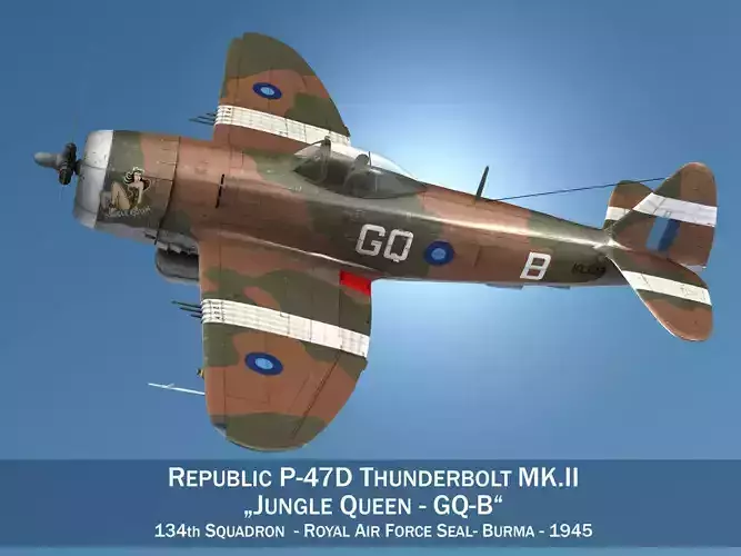 Republic P-47D Thunderbolt MK II - Jungle Queen 3D model
