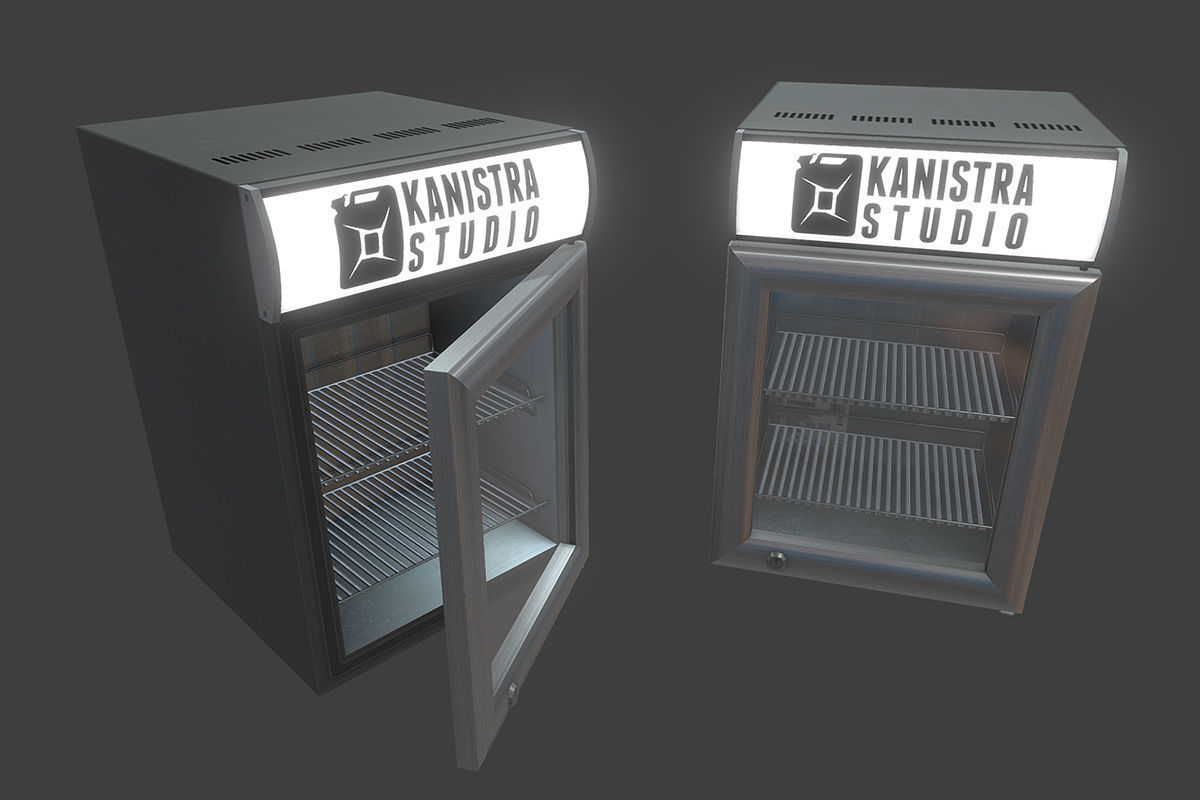 Small Fridge Low-poly 3D model_1