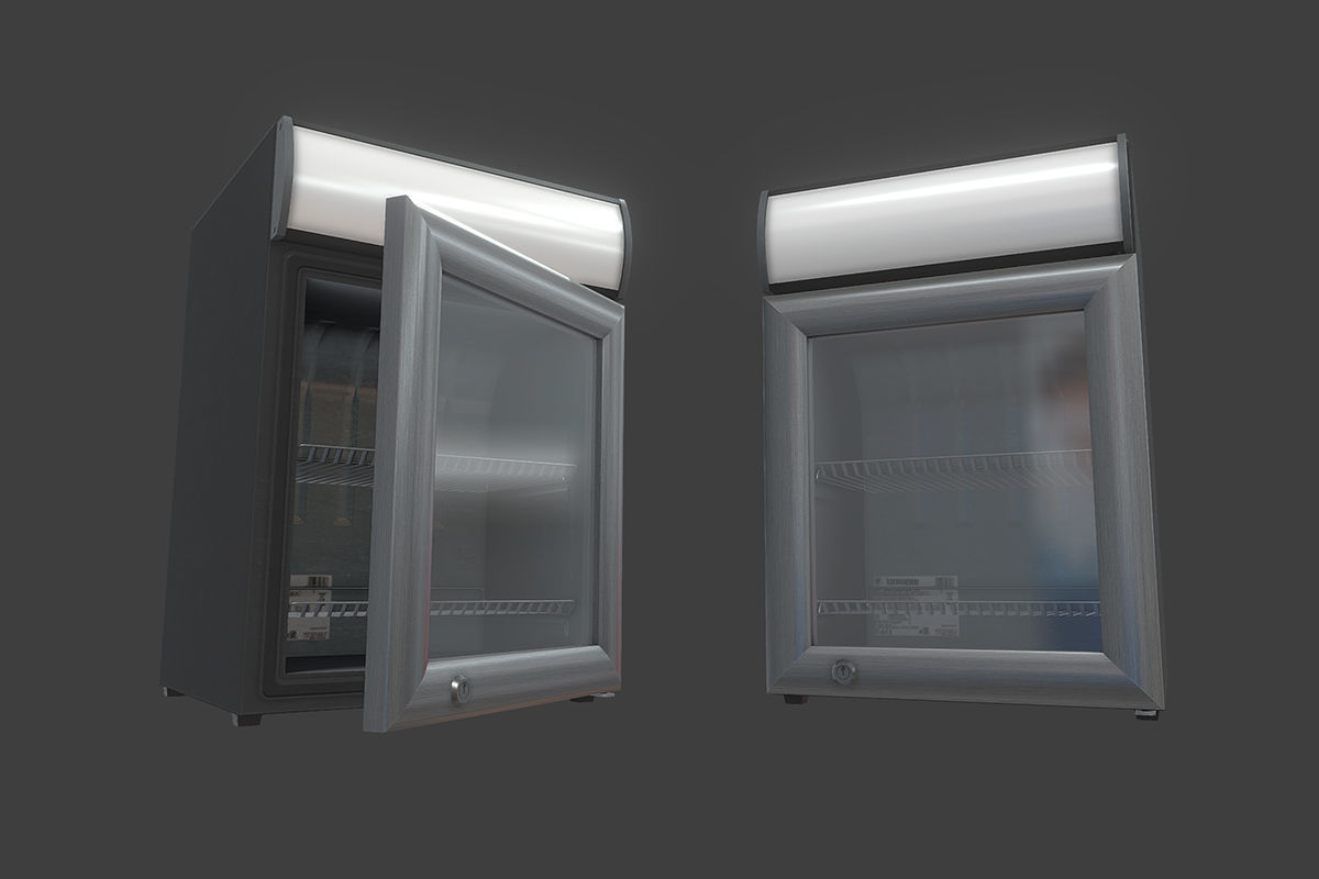 Small Fridge Low-poly 3D model_6