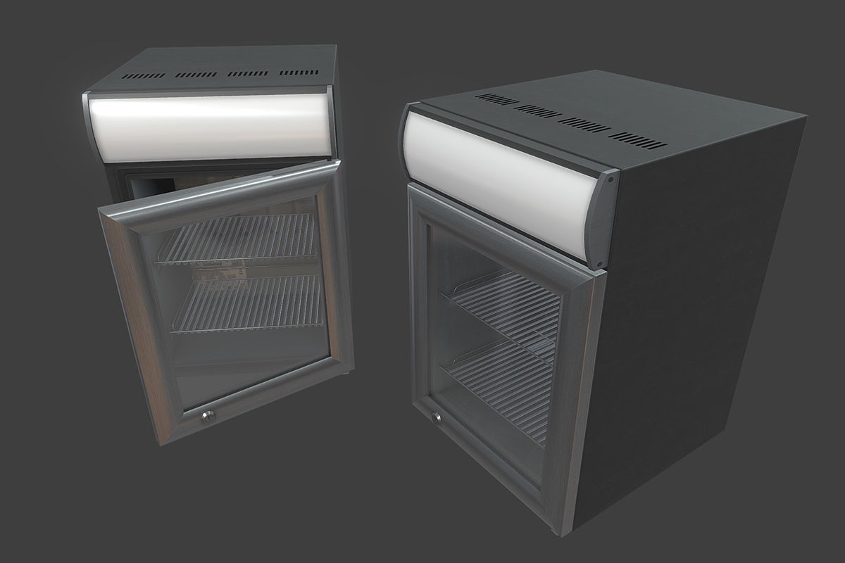 Small Fridge Low-poly 3D model_3