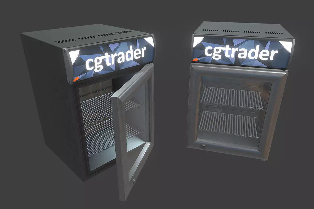 Small Fridge Low-poly 3D model_0