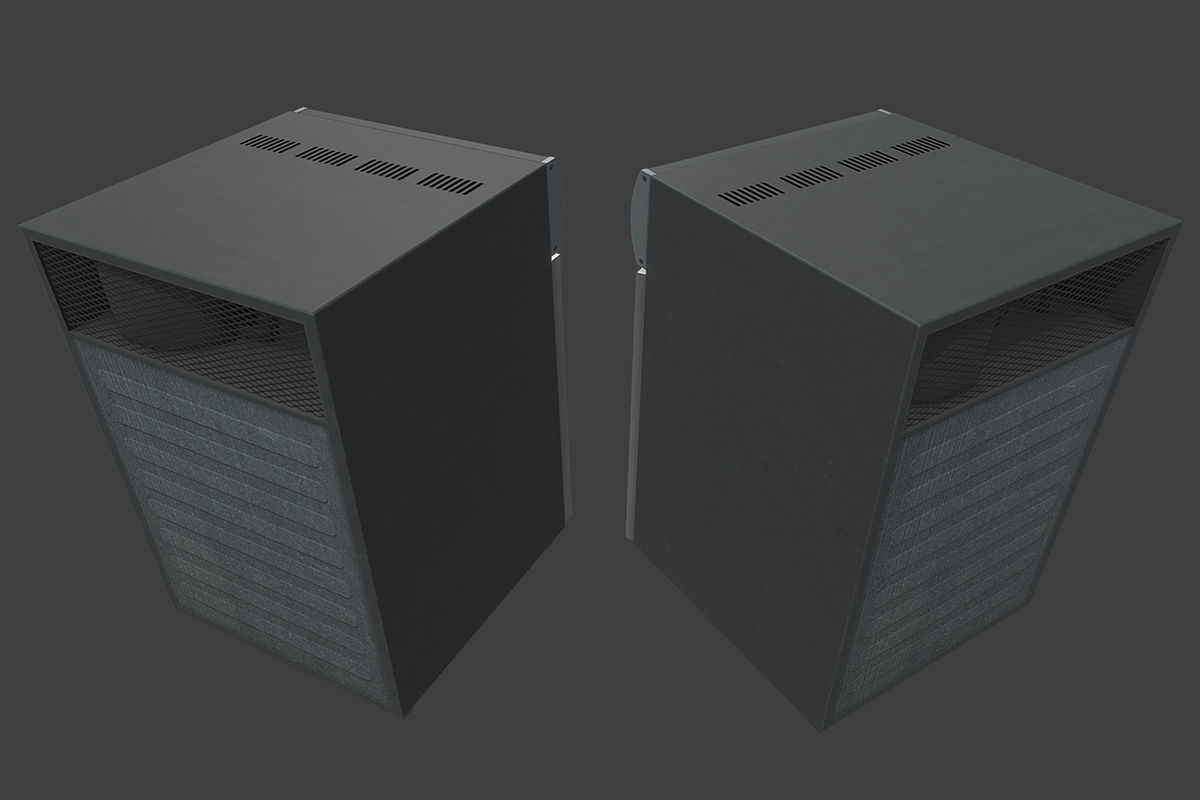 Small Fridge Low-poly 3D model_5