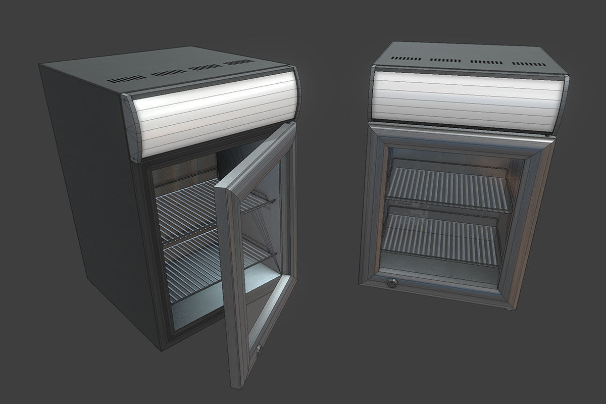 Small Fridge Low-poly 3D model_2