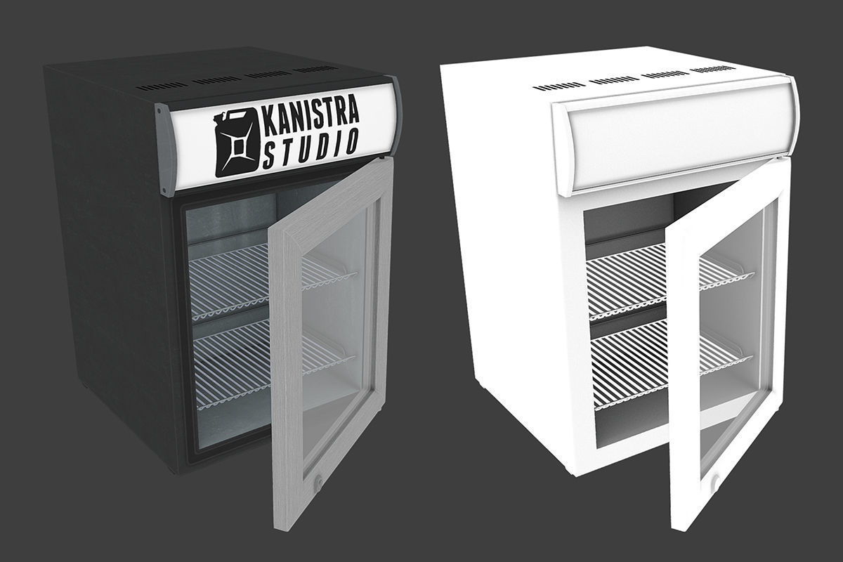 Small Fridge Low-poly 3D model_7