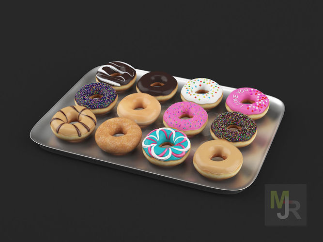 Donuts Pack 1 Low-poly 3D model 2