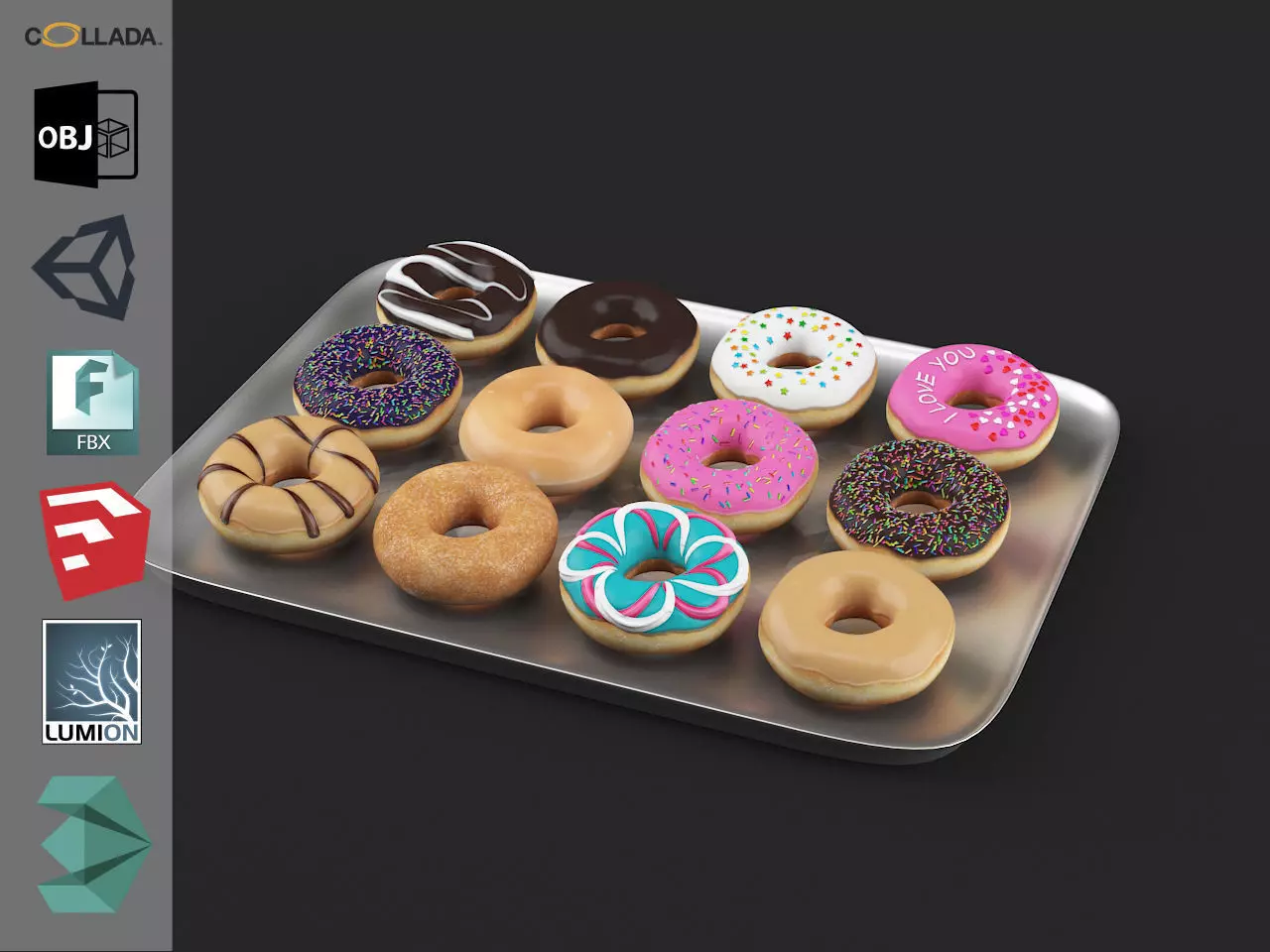 Donuts Pack 1 Low-poly 3D model_0