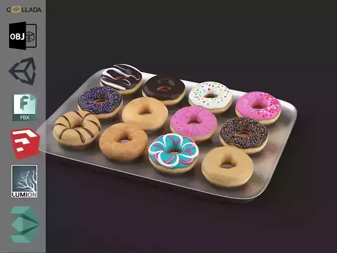 Donuts Pack 1 Low-poly 3D model