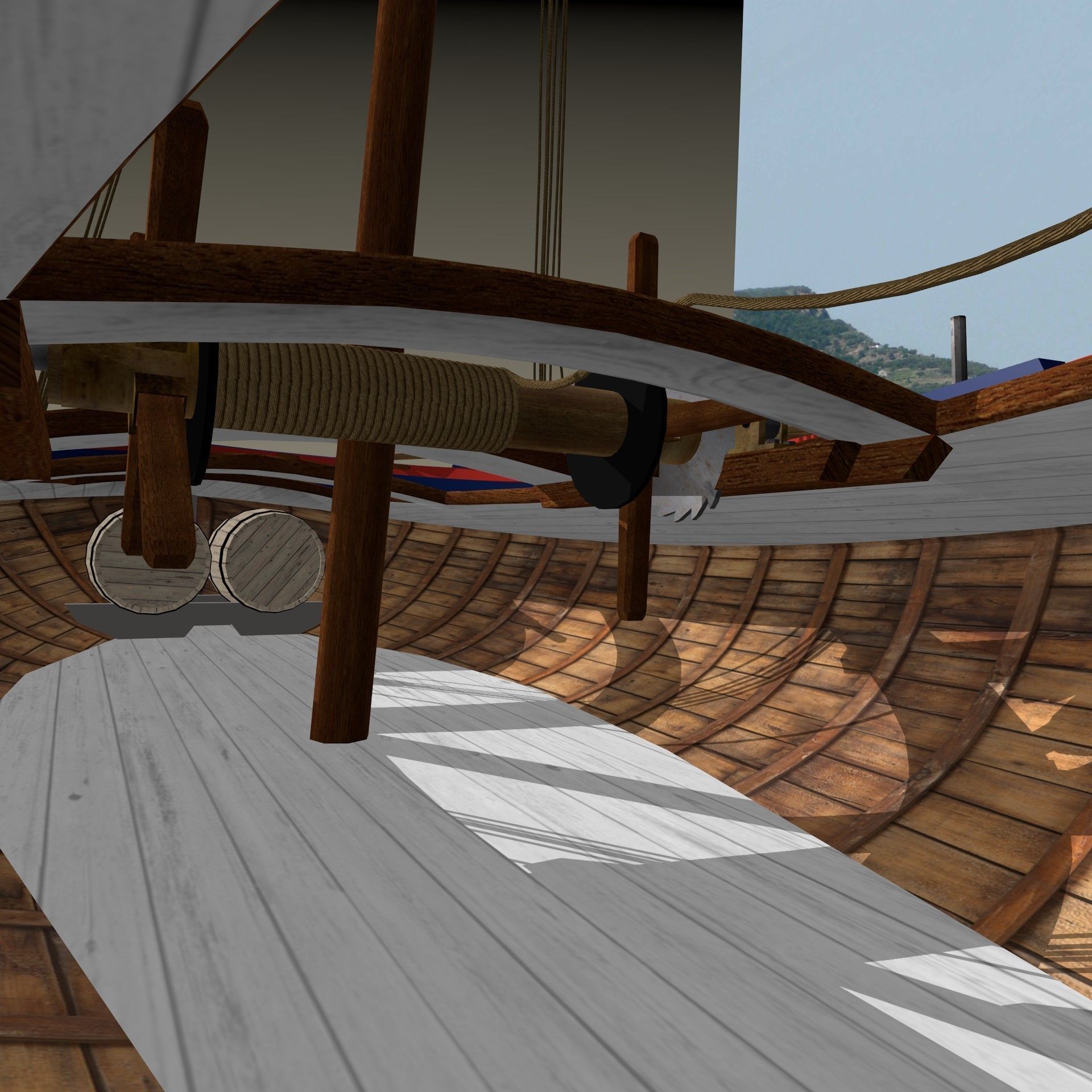 Shells Fishing Sailing Boat  Low-poly 3D model_20