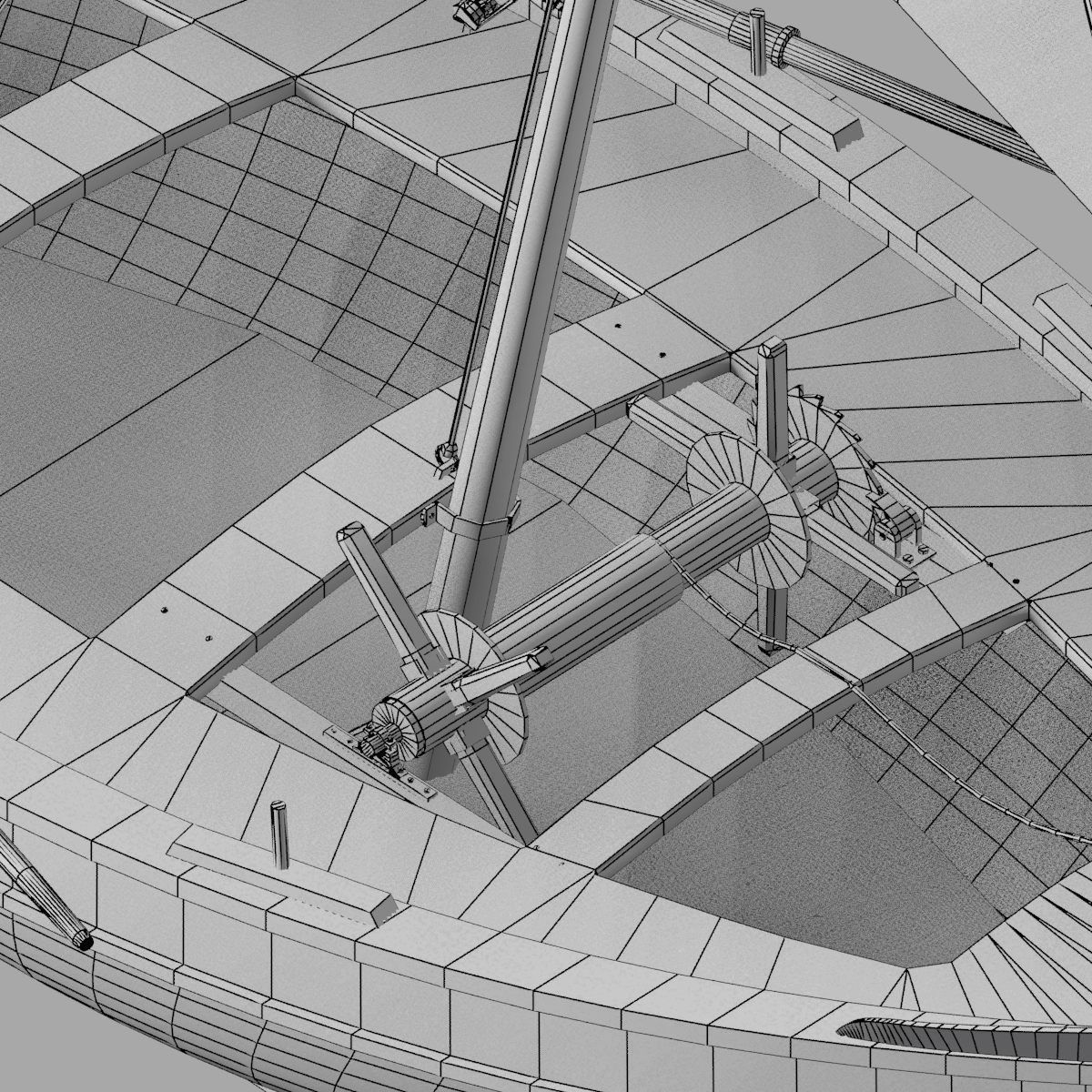 Shells Fishing Sailing Boat  Low-poly 3D model_12