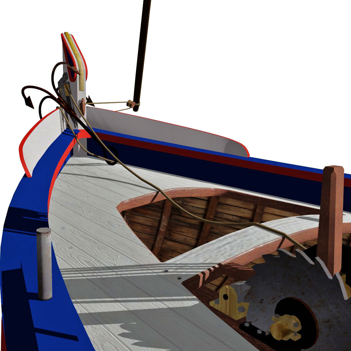 Shells Fishing Sailing Boat  Low-poly 3D model_19