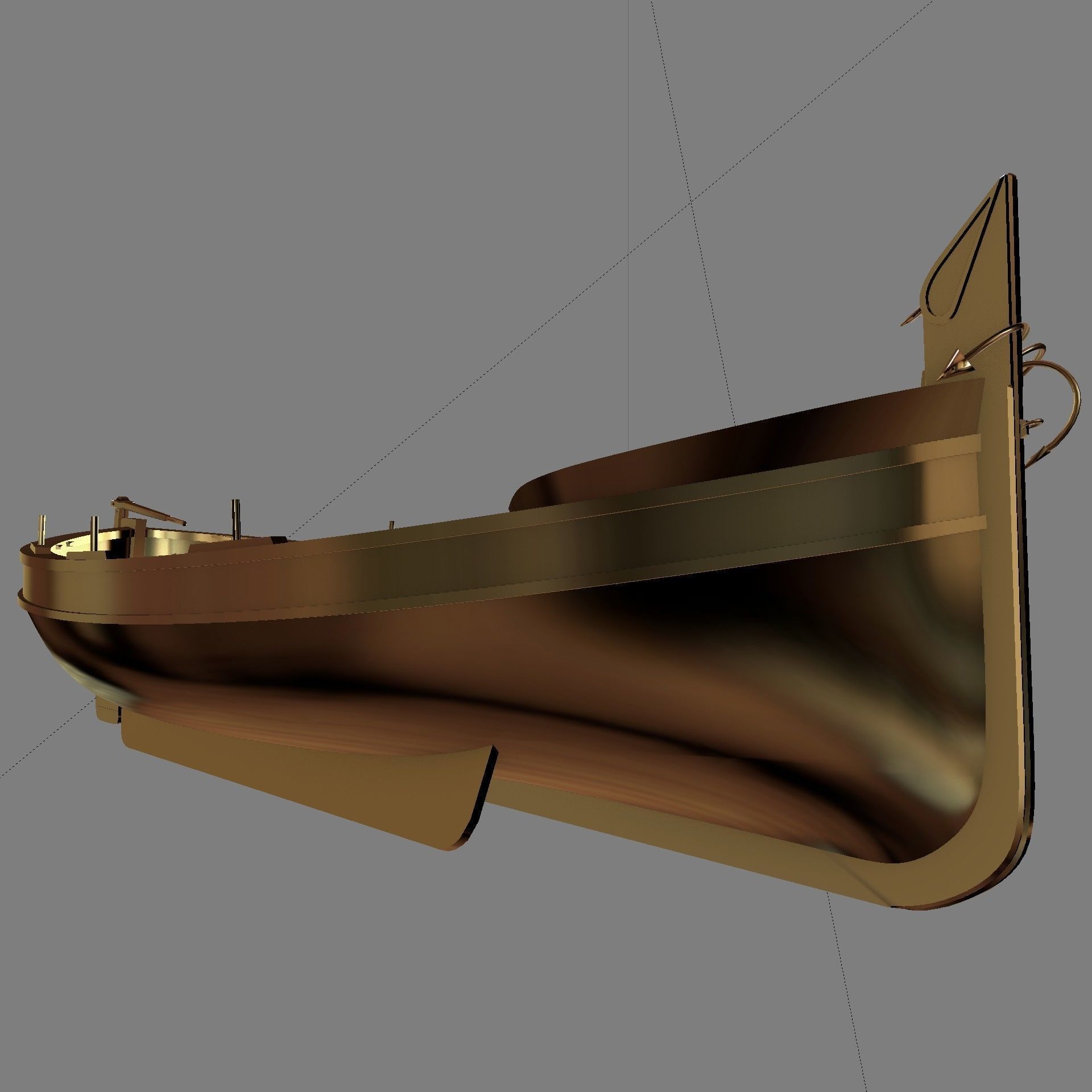 Shells Fishing Sailing Boat  Low-poly 3D model_14