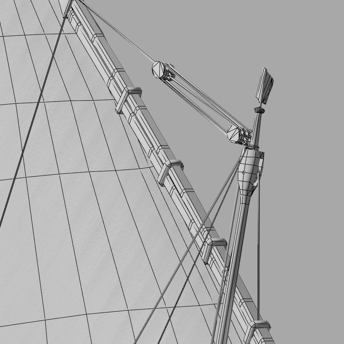 Shells Fishing Sailing Boat  Low-poly 3D model_13