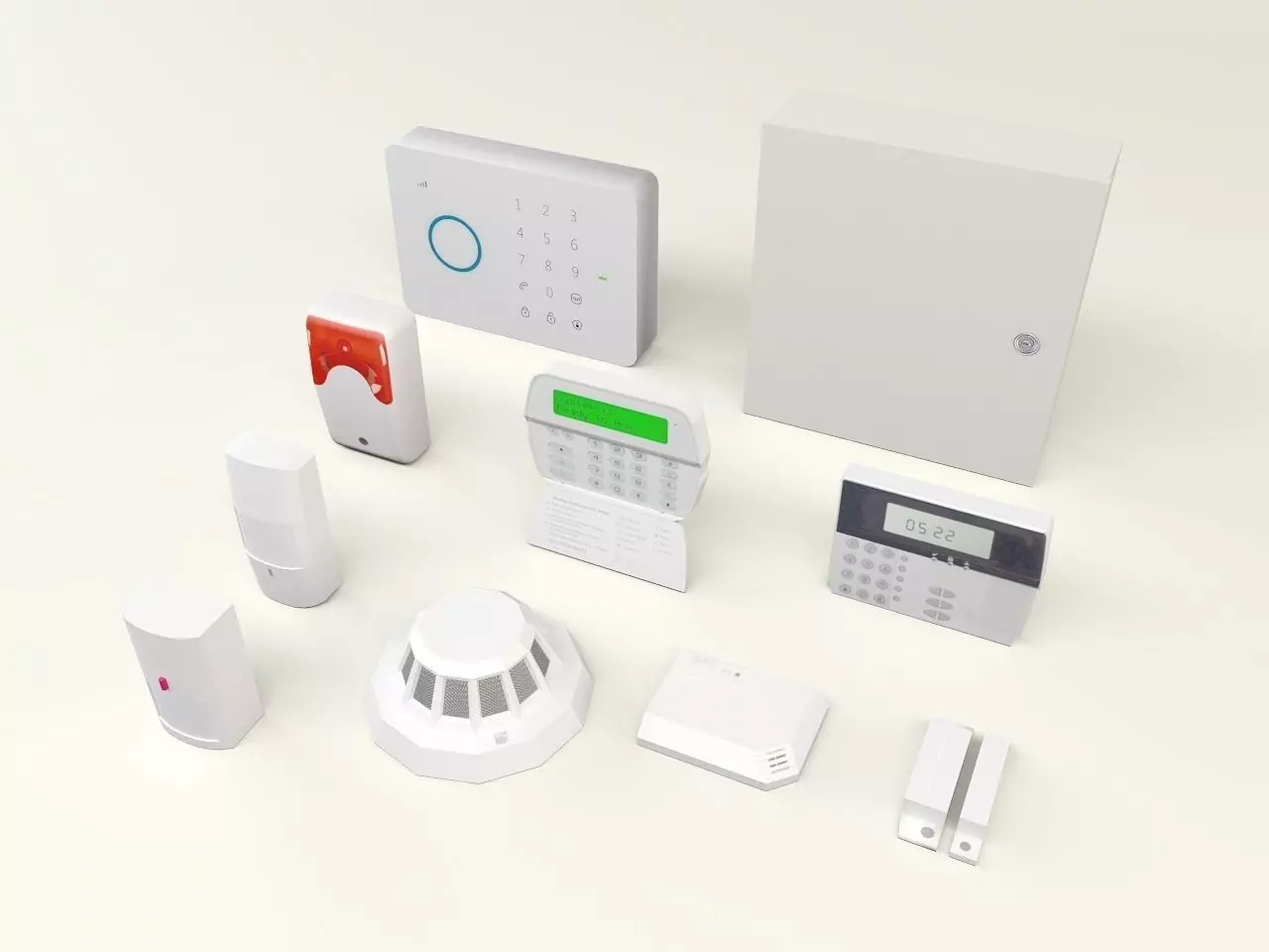 alarm components Low-poly 3D model_0