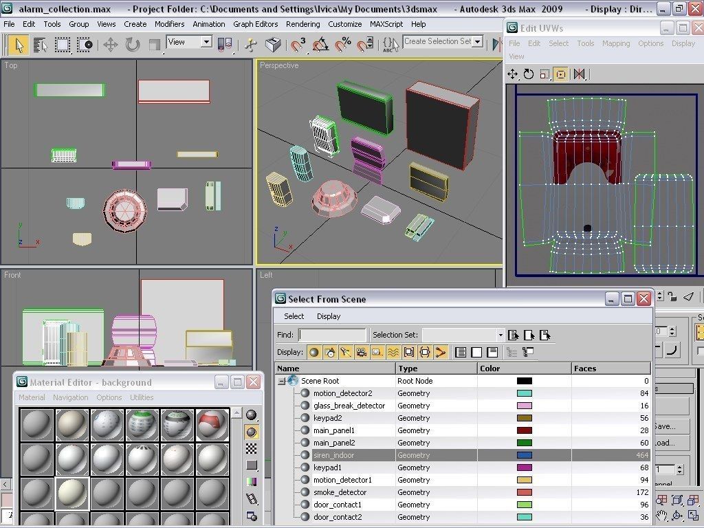 alarm components Low-poly 3D model_5