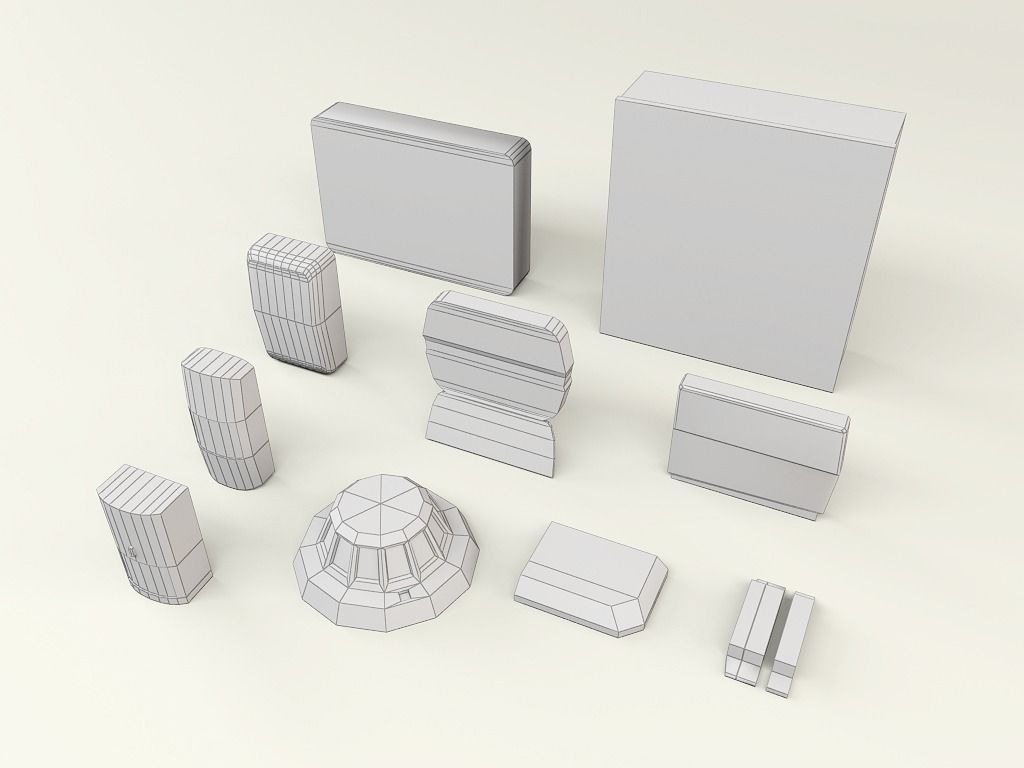 alarm components Low-poly 3D model_4