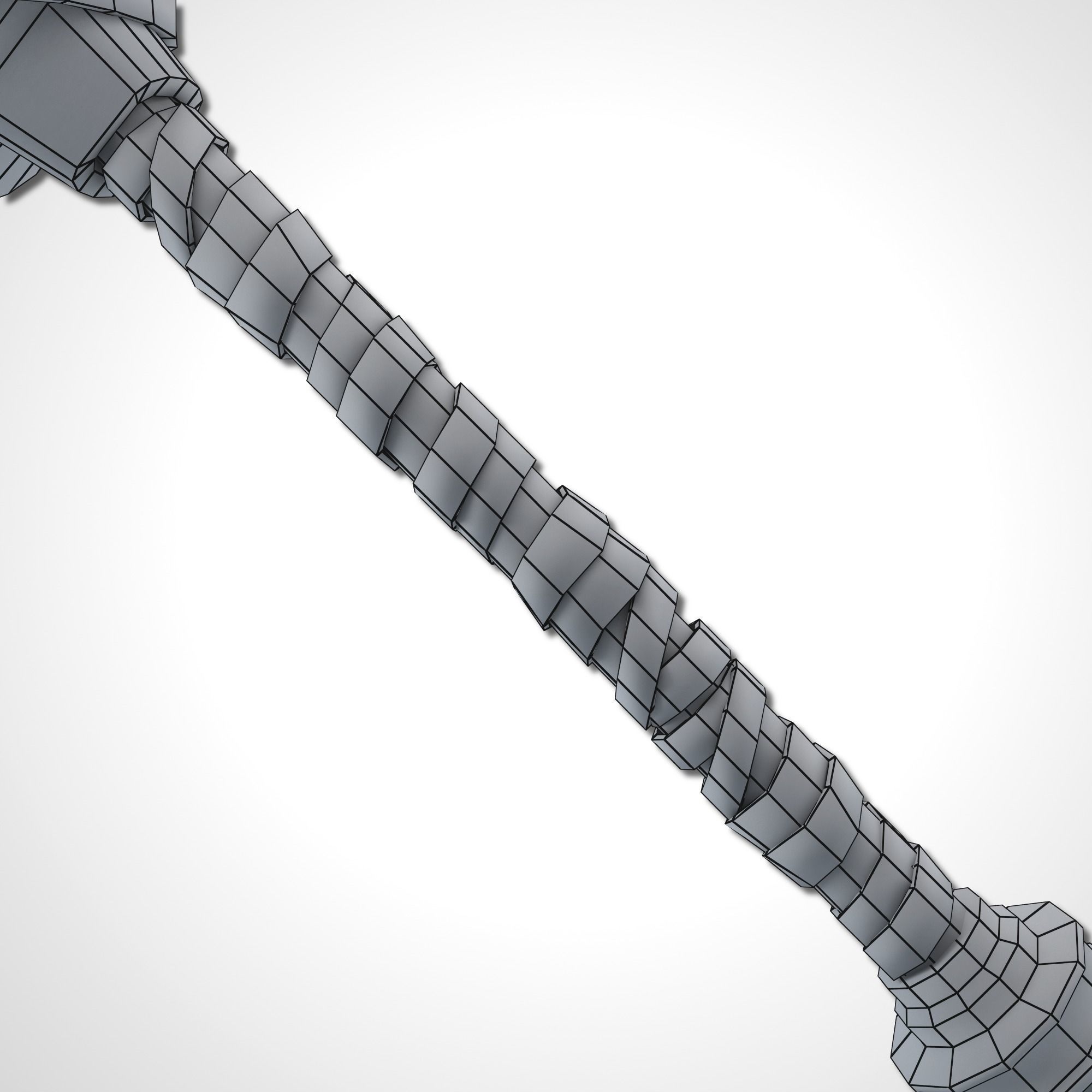 Heavy Full Metal Sword - Remake Low-poly 3D model_25