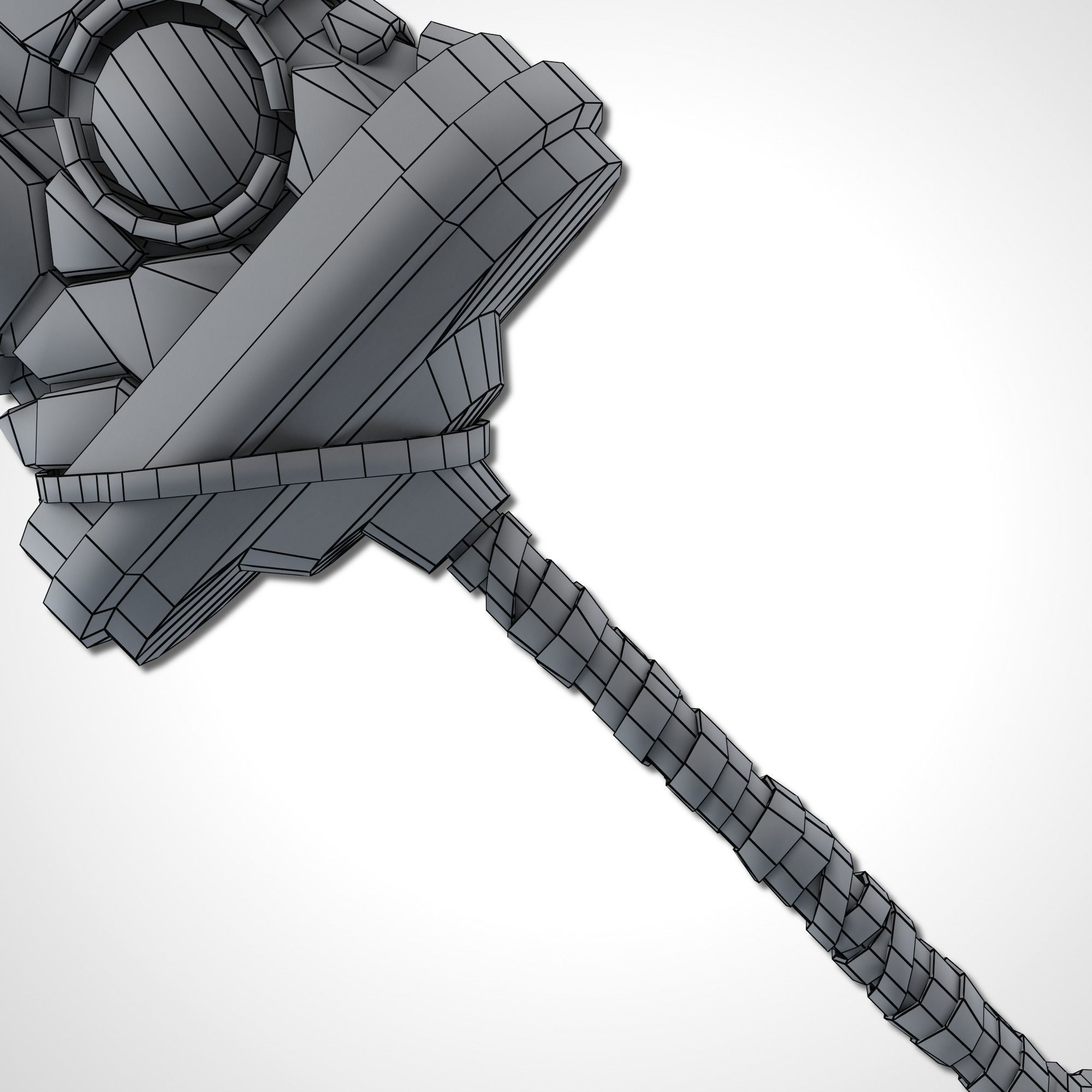 Heavy Full Metal Sword - Remake Low-poly 3D model_22