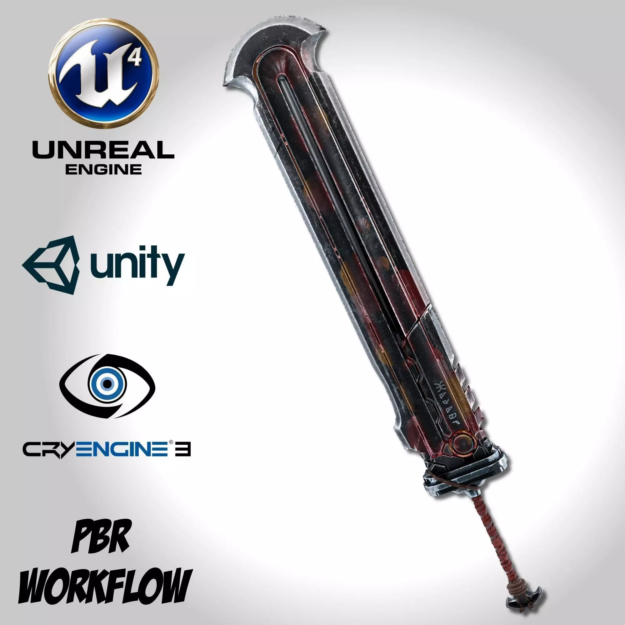 Heavy Full Metal Sword - Remake Low-poly 3D model_0