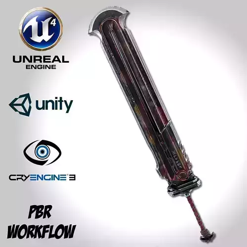 Heavy Full Metal Sword - Remake Low-poly 3D model