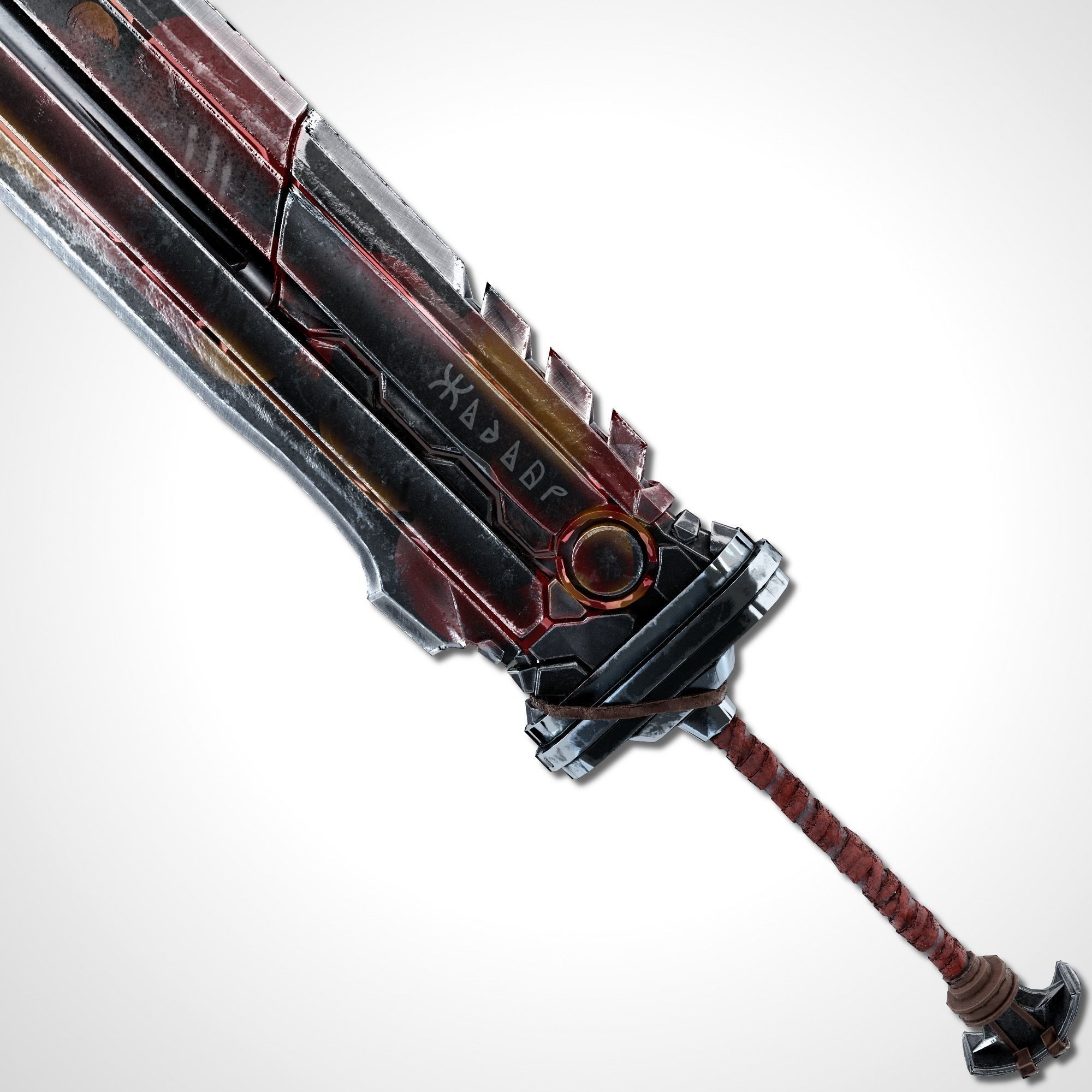 Heavy Full Metal Sword - Remake Low-poly 3D model_4