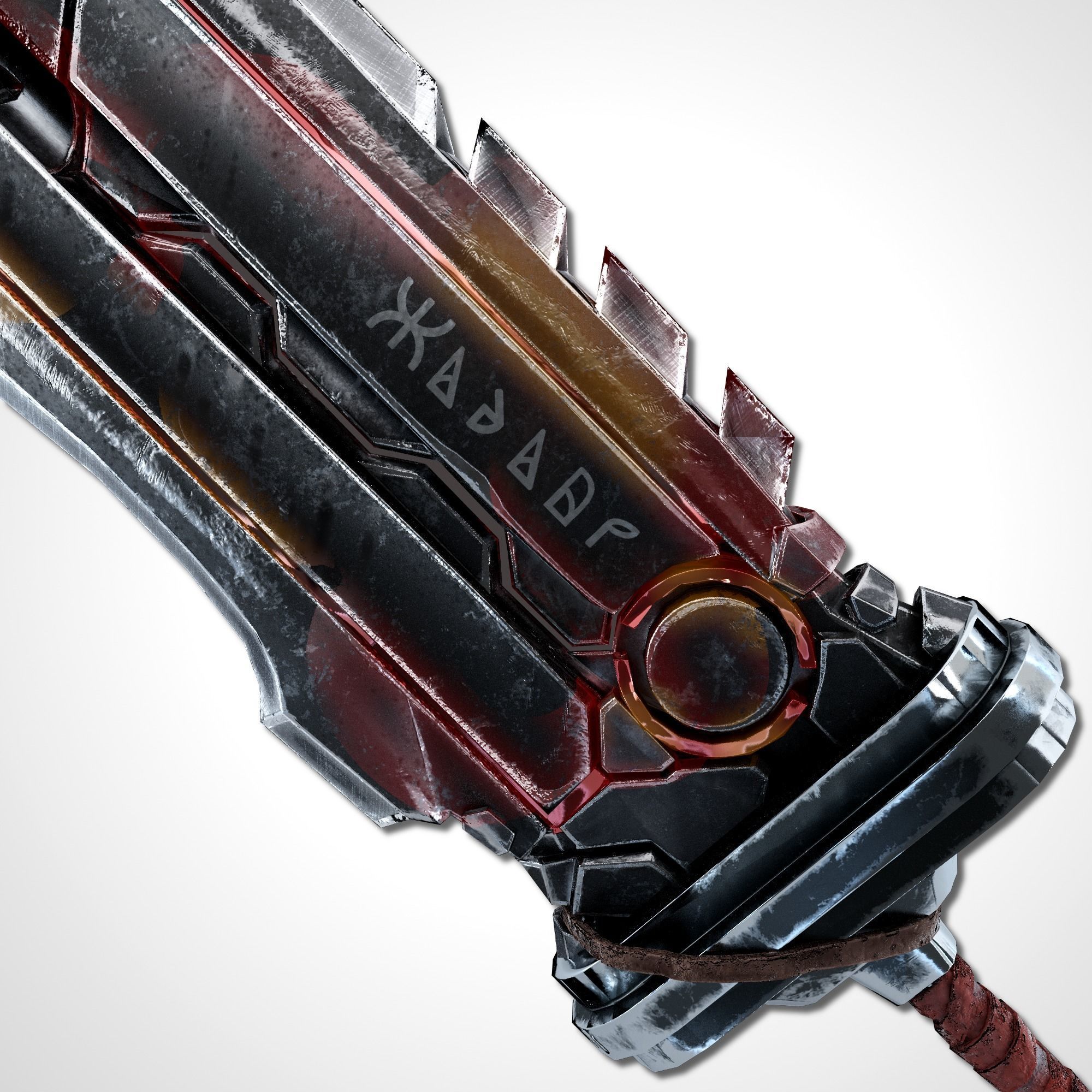 Heavy Full Metal Sword - Remake Low-poly 3D model_5