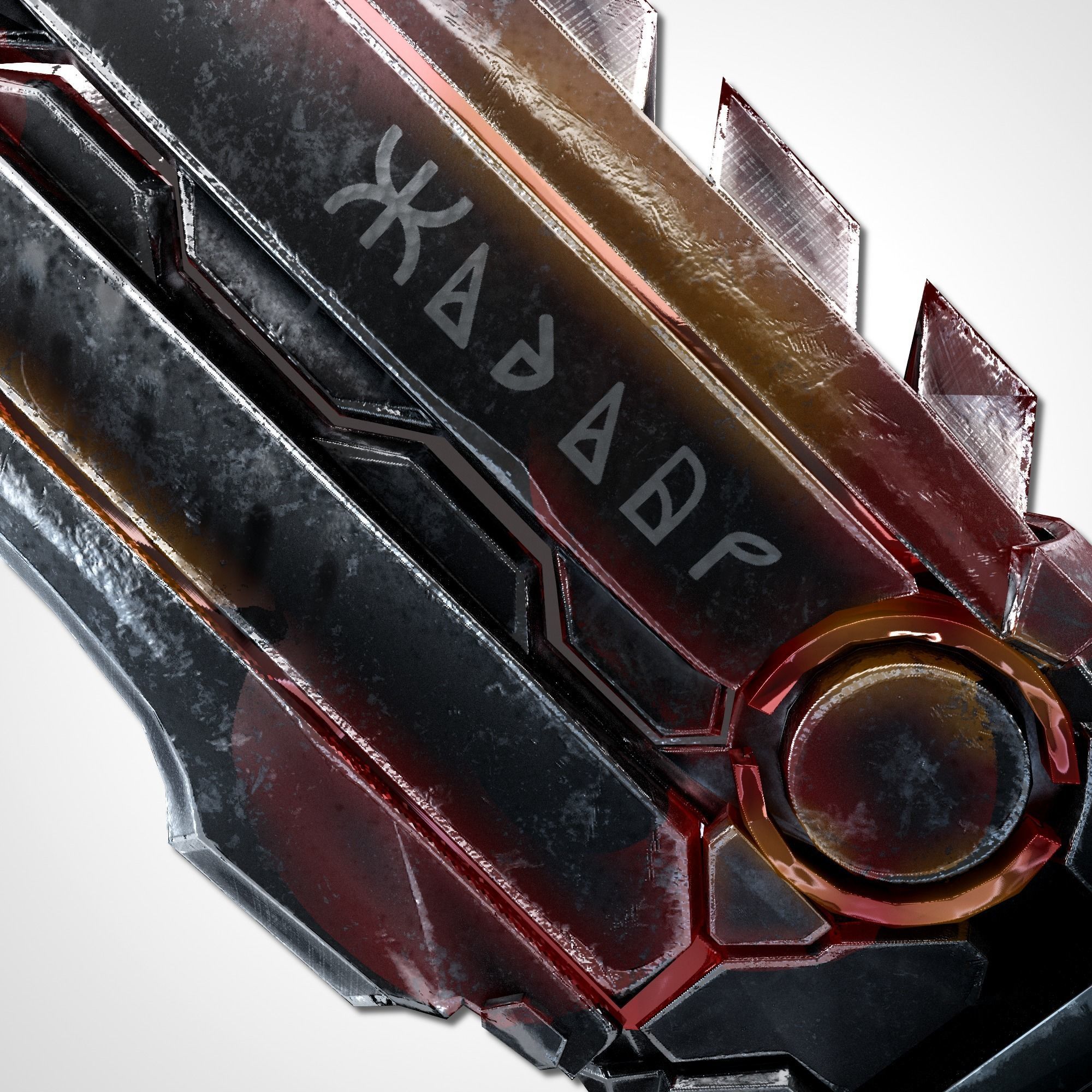 Heavy Full Metal Sword - Remake Low-poly 3D model_12