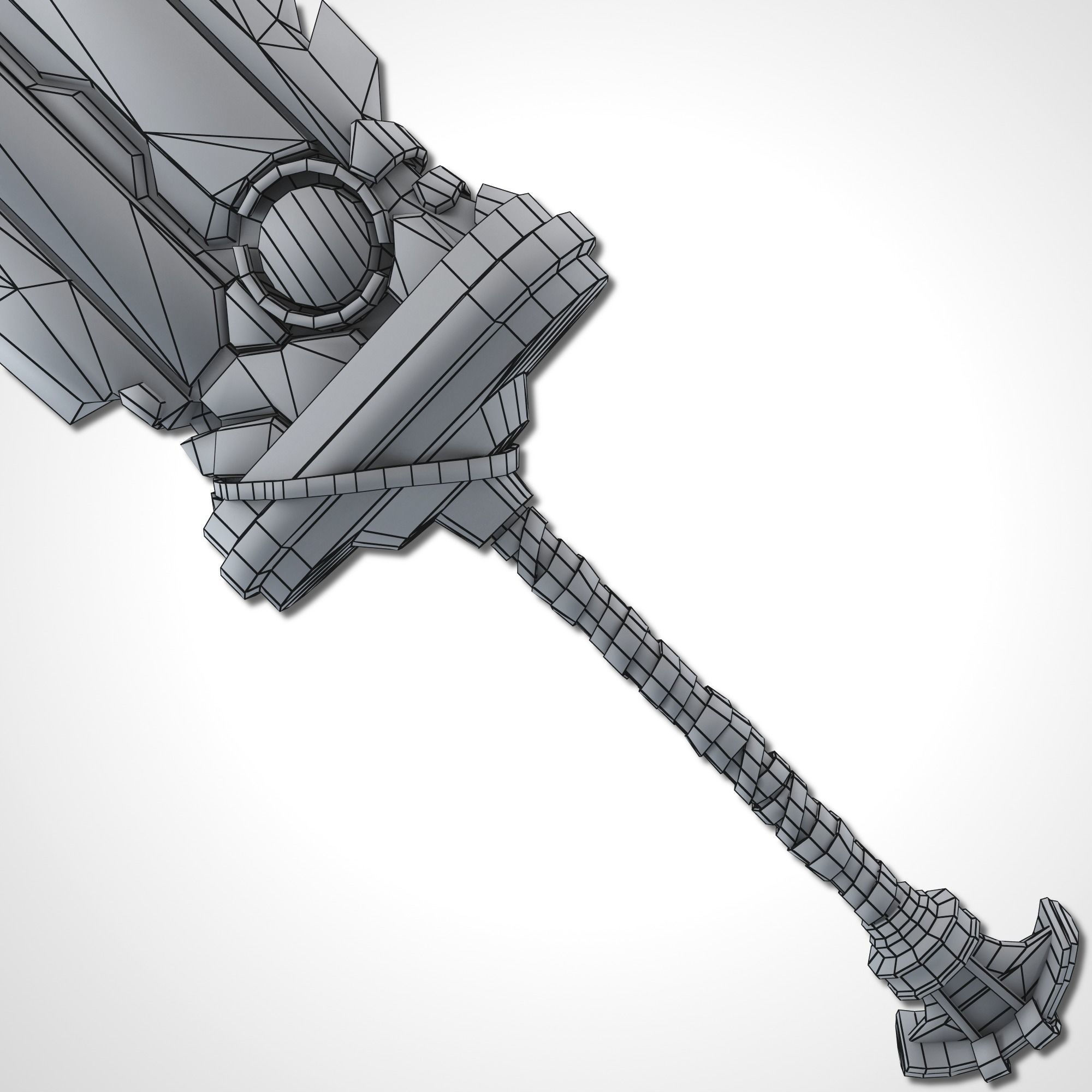 Heavy Full Metal Sword - Remake Low-poly 3D model_21