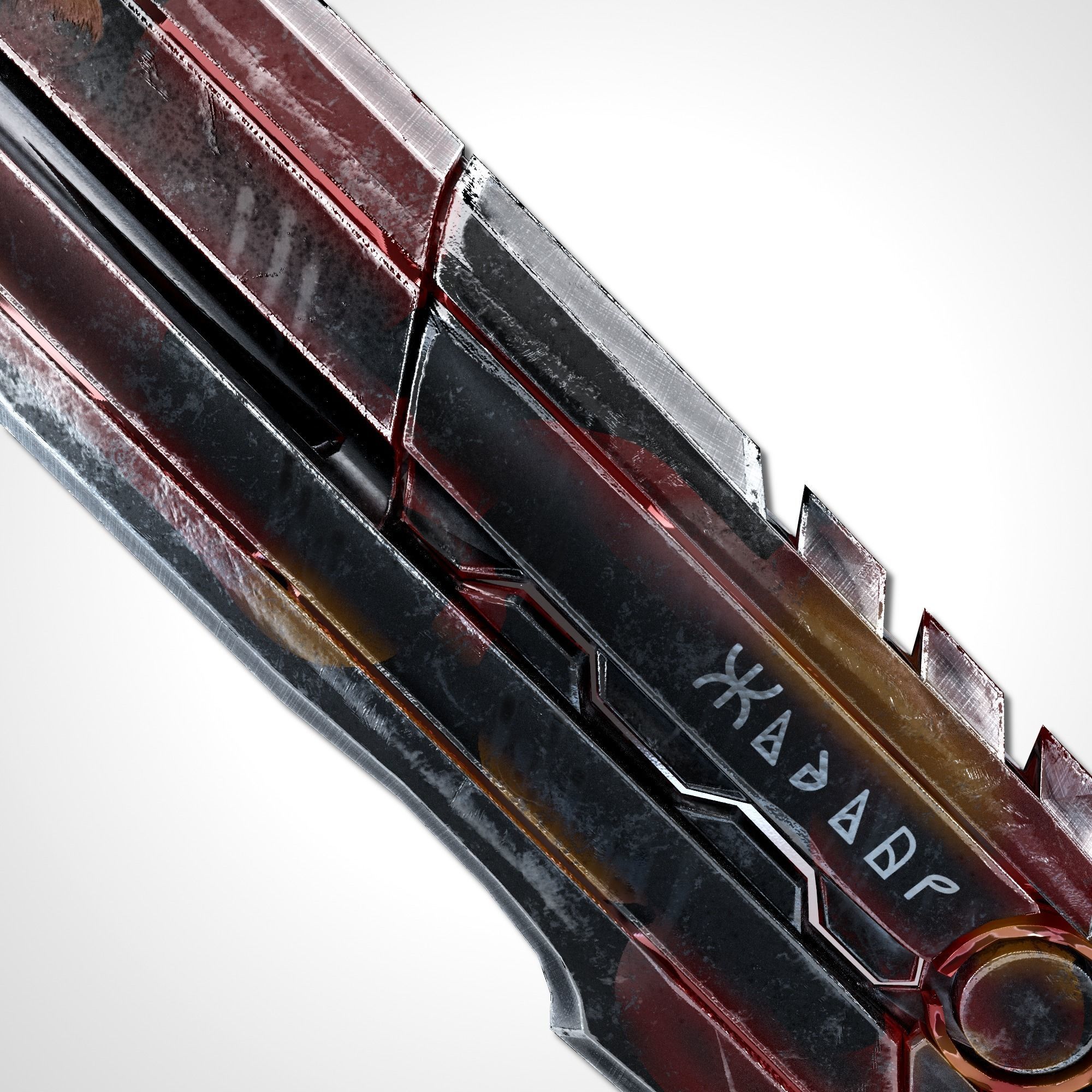 Heavy Full Metal Sword - Remake Low-poly 3D model_8