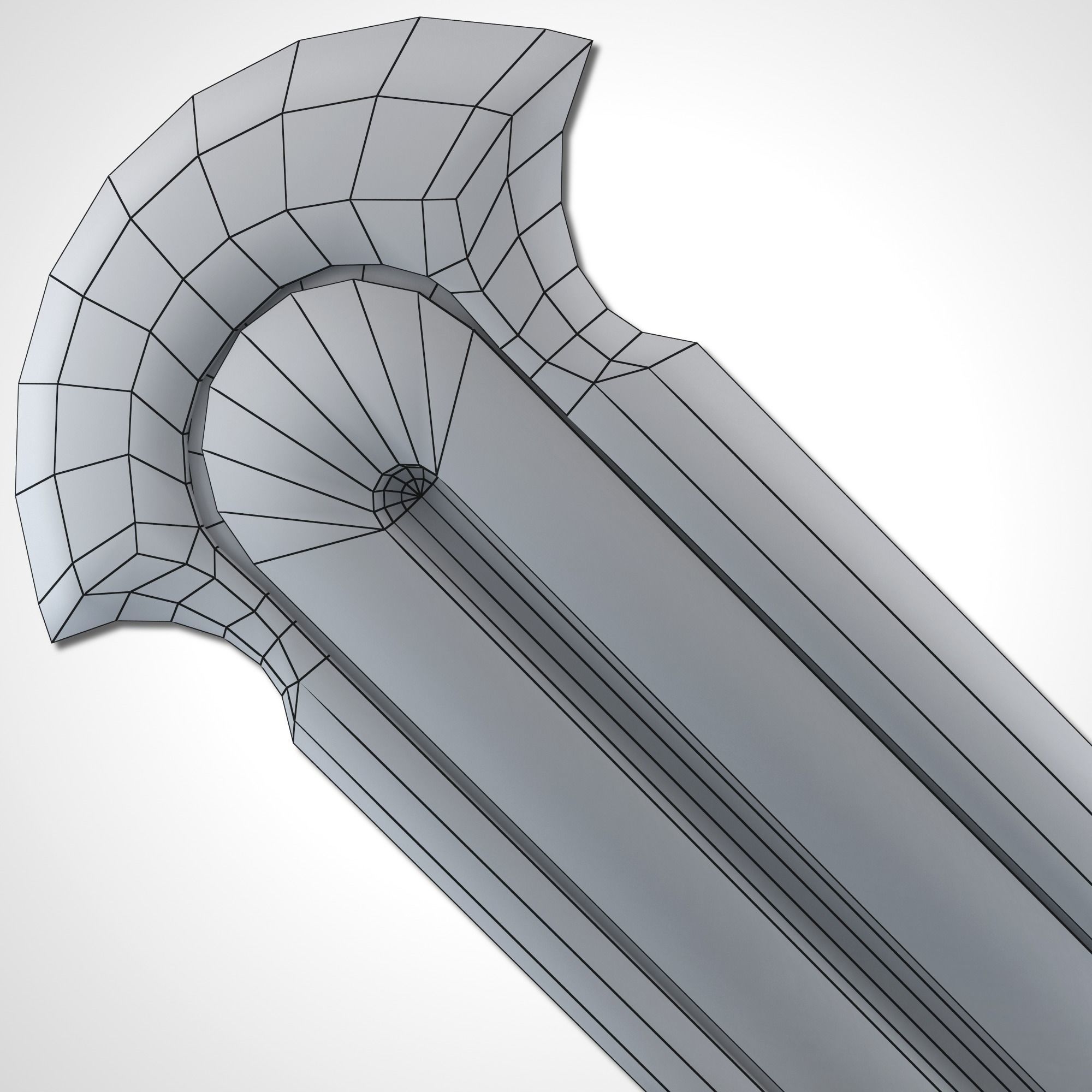 Heavy Full Metal Sword - Remake Low-poly 3D model_23