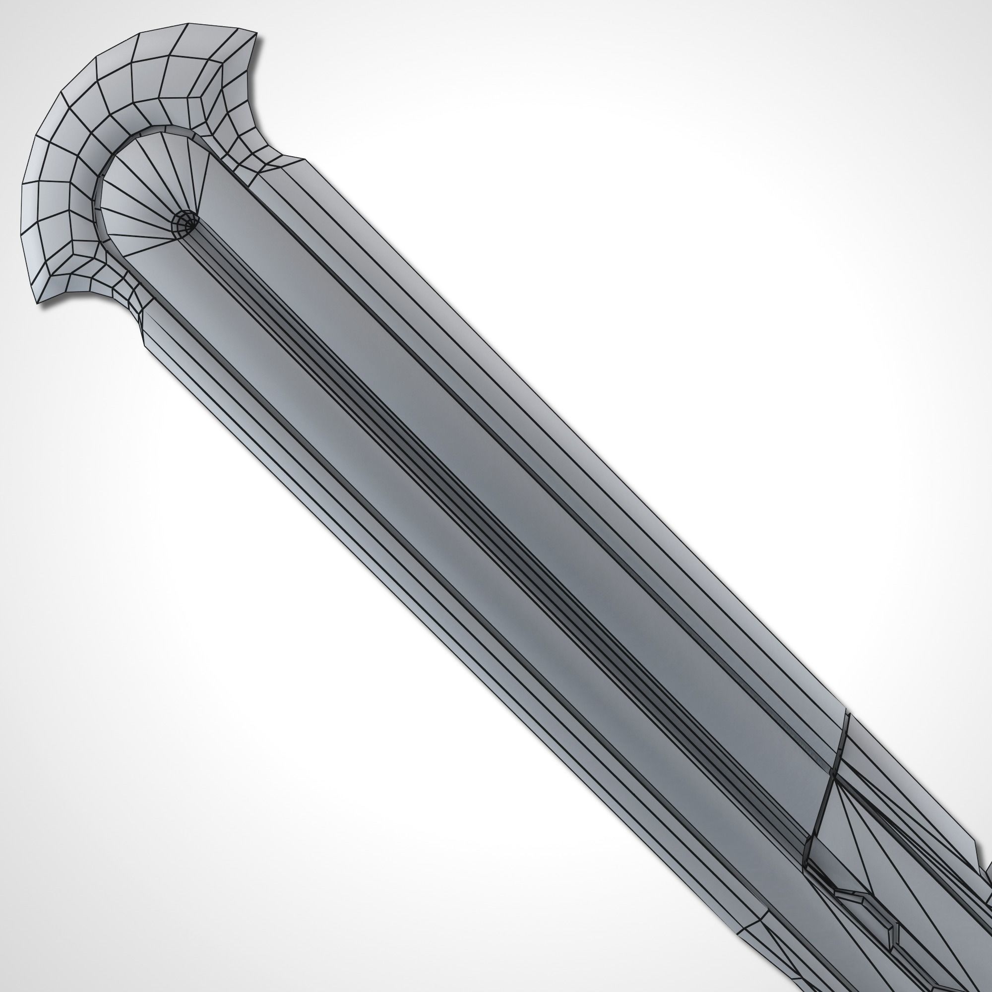 Heavy Full Metal Sword - Remake Low-poly 3D model_19