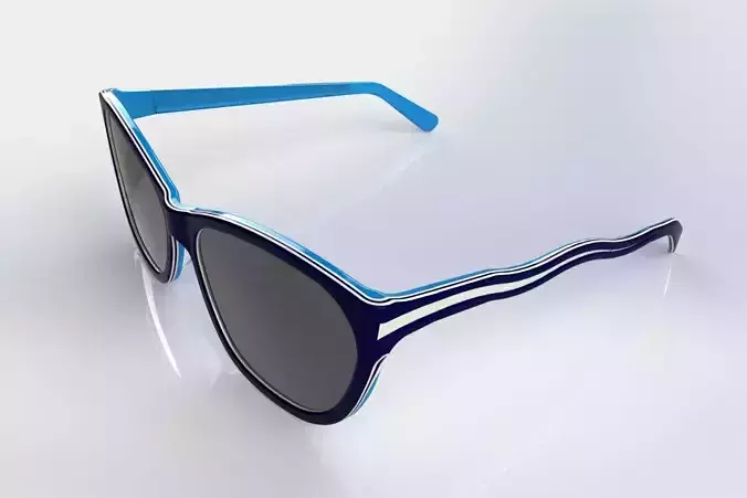 Sunglasses pair of with stripes Free 3D model