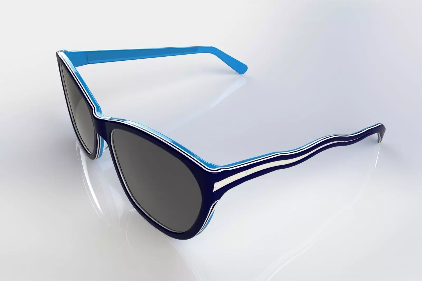 Sunglasses pair of with stripes Free 3D model_0
