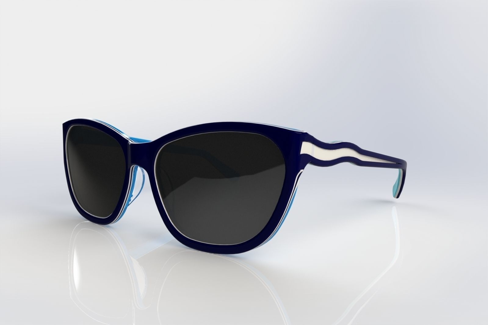 Sunglasses pair of with stripes Free 3D model_4