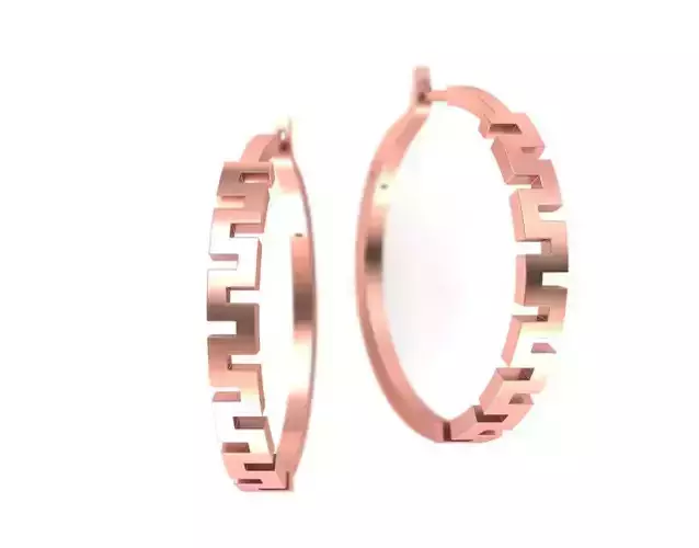 Simply Hoop earrings meander design 36mm size N0266