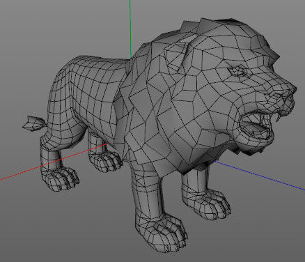 Lion or lioness Low-poly 3D model_4