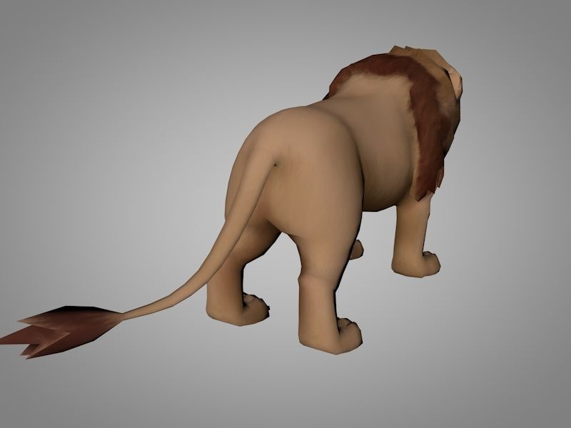 Lion or lioness Low-poly 3D model_3