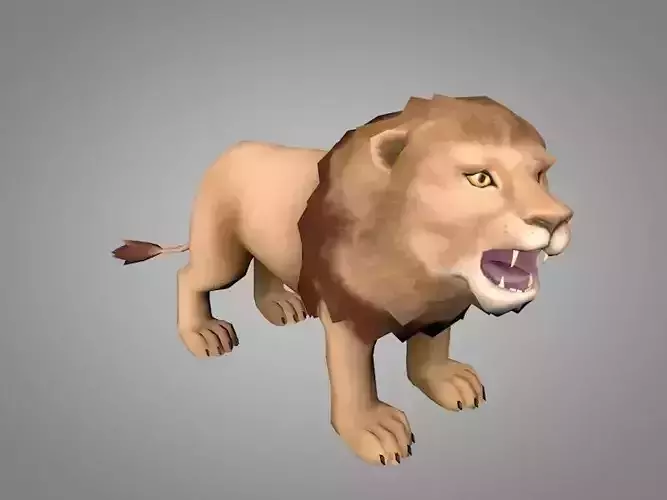 Lion or lioness Low-poly 3D model